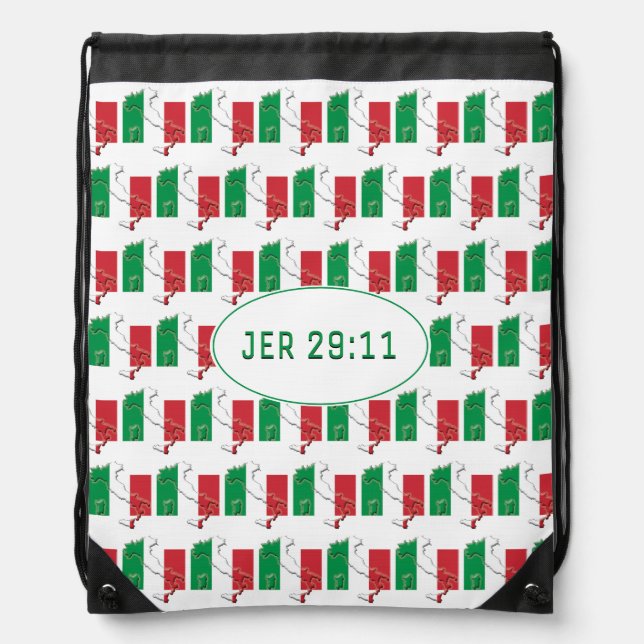 ITALY FLAG | Customizable | JEREMIAH 29:11 Drawstring Bag (Front)