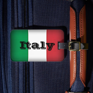 Italy Flag Dark Edge Customizable Luggage Tag