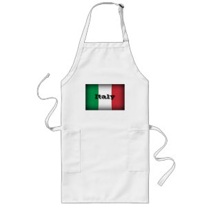 Italy Flag Dark Edge Long Apron