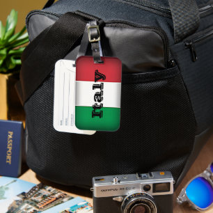 Italy Flag Dark Edge Luggage Tag