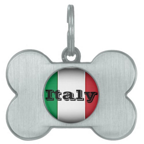 Italy Flag Dark Edge Pet Tag