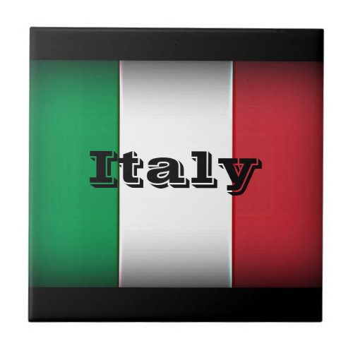 Italy Flag Dark Edge Tile