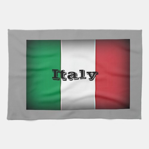 Italy Flag Dark Edge Towel