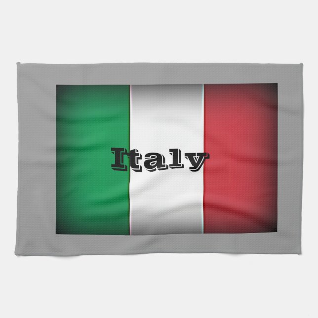 Italy Flag Dark Edge Towel (Horizontal)