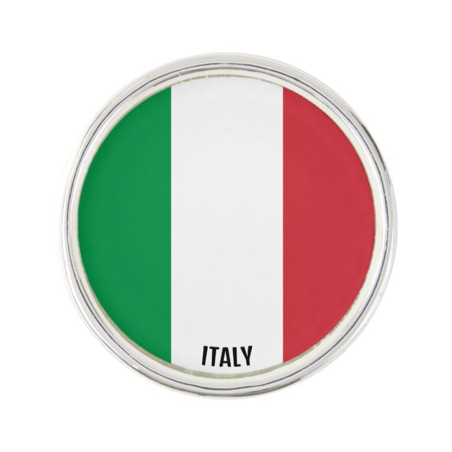 Italy Flag Elegant Patriotic Lapel Pin (Front)