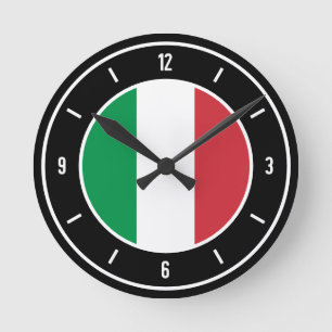 Italy Flag Elegant Round Clock
