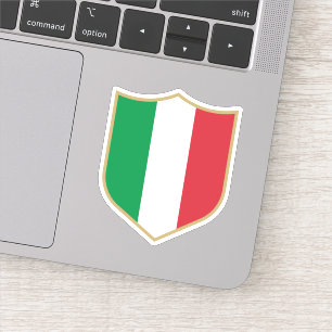 Italy Flag Emblem Patriotic Travel Sticker