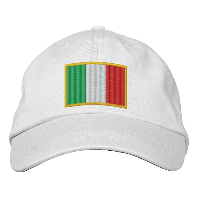 Italy Flag Embroidered Baseball Cap (Front)