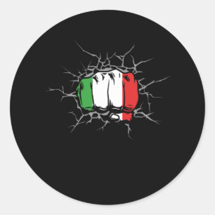 Italy Flag Fist Classic Round Sticker