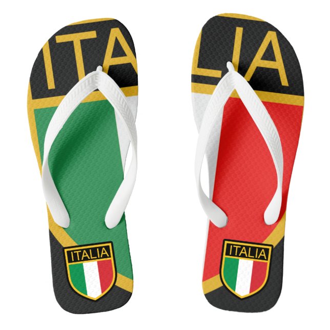 Italy Flag Flip Flops (Footbed)