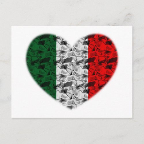 Italy Flag Heart Postcard