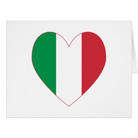 Italy Flag Heart Red Border (Front Horizontal)