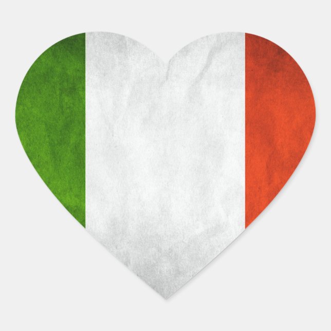 Italy Flag Heart Sticker (Front)