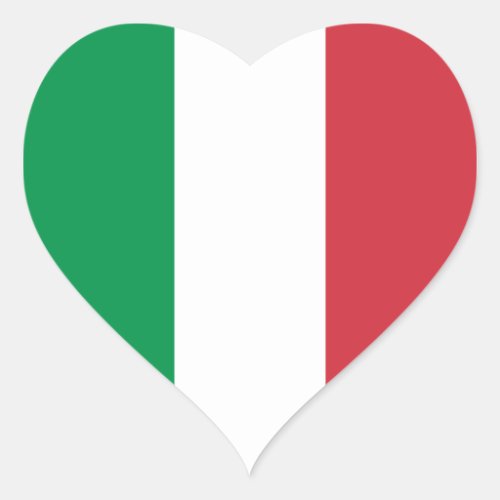 Italy Flag Heart Sticker