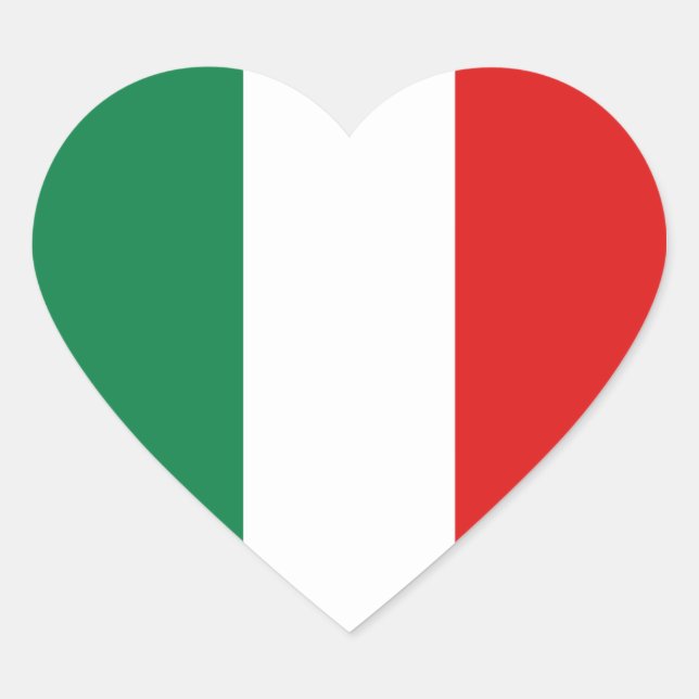 Italy Flag Heart Sticker (Front)