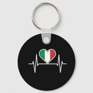 Italy Flag Heartbeat Keychain