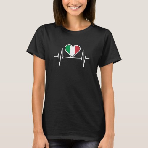 Italy Flag Heartbeat T_Shirt