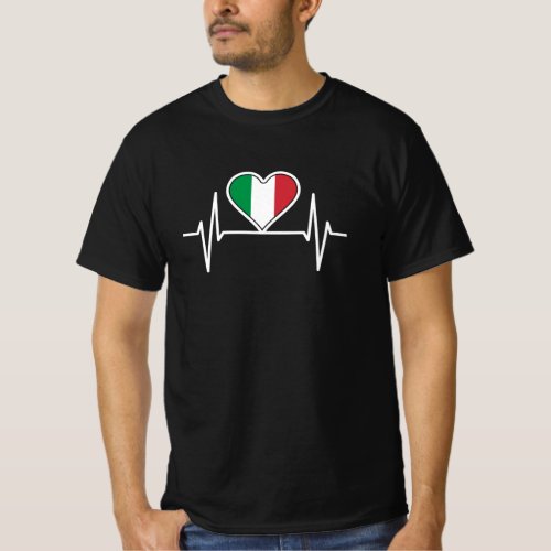 Italy Flag Heartbeat T_Shirt