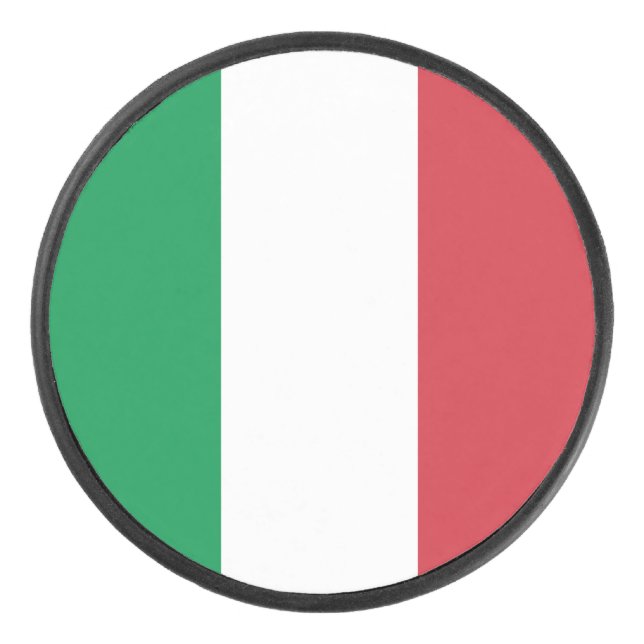 Italy Flag Hockey Puck (Front)