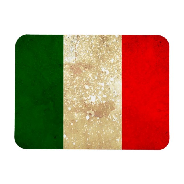 Italy Flag in Grunge Magnet (Horizontal)
