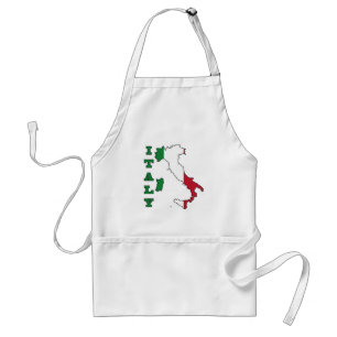 Italy Flag in Map Adult Apron