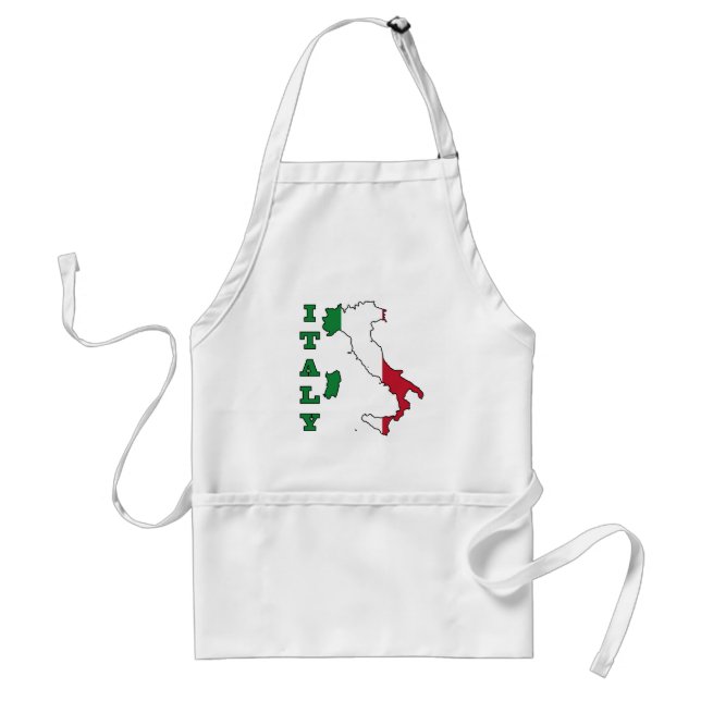 Italy Flag in Map Adult Apron (Front)