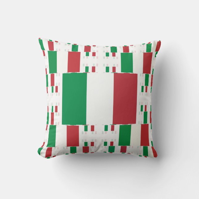 Italy Flag in Multiple Layers 2 Throw Pillow (Front)