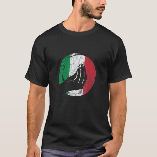 Italy Flag Italia Italian Hand Gesture Silhouette  T_Shirt