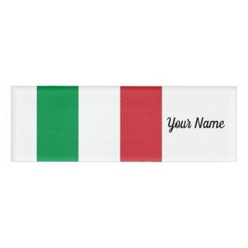 Italy Flag Italian Patriotic Name Tag by YLGraphics at Zazzle