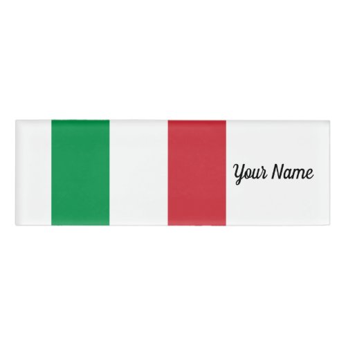 Italy Flag Italian Patriotic Name Tag