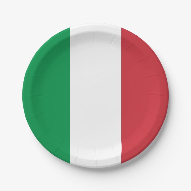 Italy Flag Italian Patriotic Paper Plates (Front)