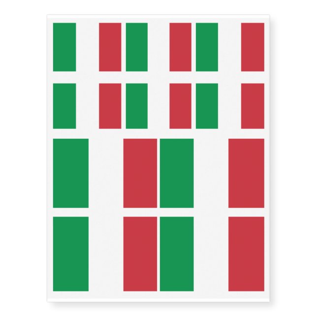 Italy Flag Italian Patriotic Temporary Tattoos (Front)