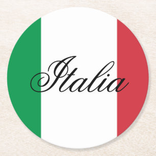 Italy Flag Italian Pride Europe Country Round Paper Coaster