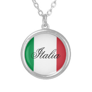 Italy Flag Italian Pride Europe Country Silver Plated Necklace