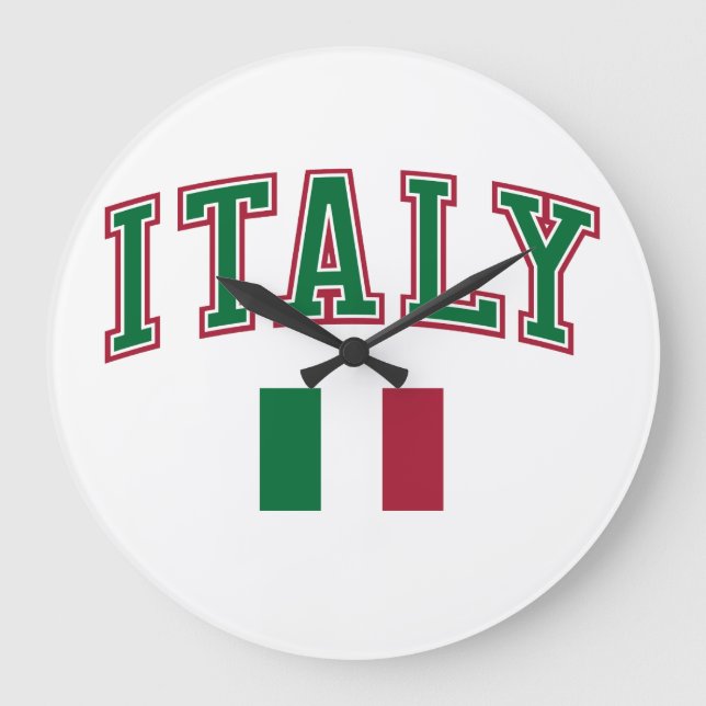 Italy + Flag Large Clock (Front)