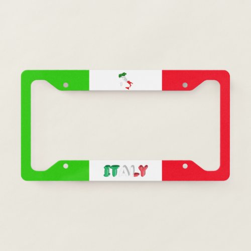 Italy flag license plate frame