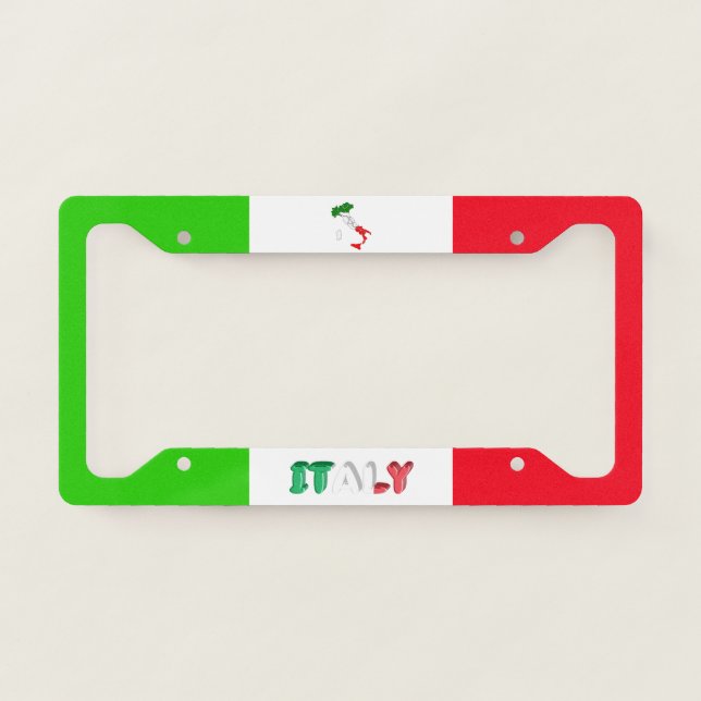 Italy flag license plate frame (Front)