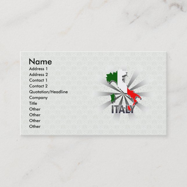 Italy Flag Map 2.0 Business Card (Front)