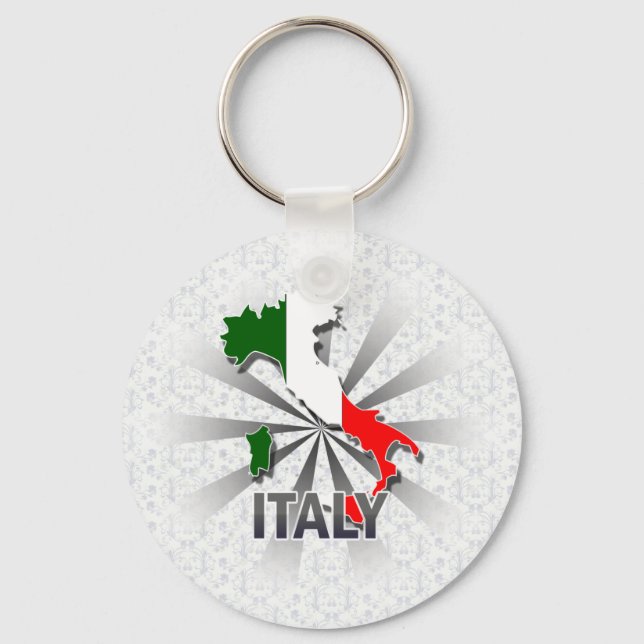 Italy Flag Map 2.0 Keychain (Front)