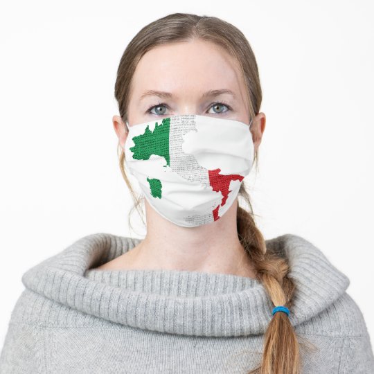 Italy Flag Map Adult Cloth Face Mask