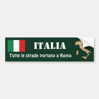 Italy Flag + Map Bumper Sticker