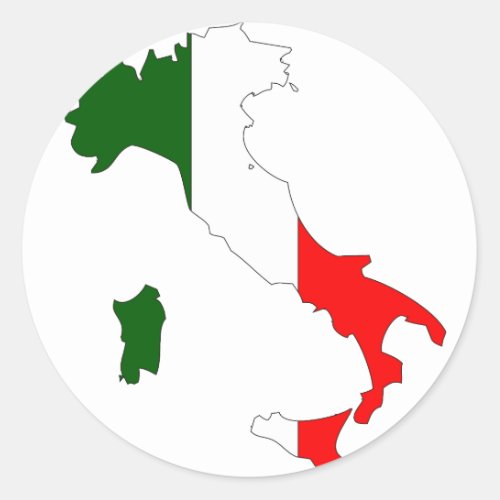 Italy flag map classic round sticker