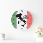 Italy Flag &amp; Map Design Clock