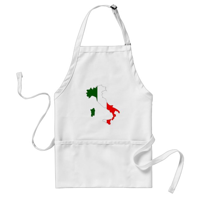 Italy Flag Map full size Adult Apron (Front)