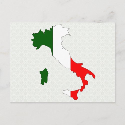 Italy Flag Map full size Postcard