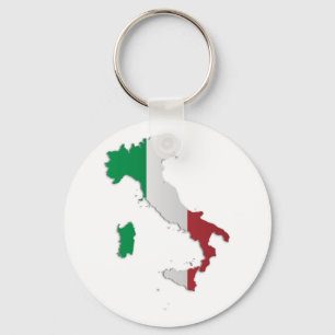 Italy Flag Map Keychain
