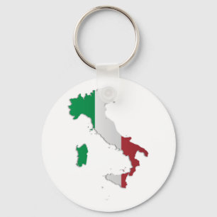 Italy Flag Map Keychain