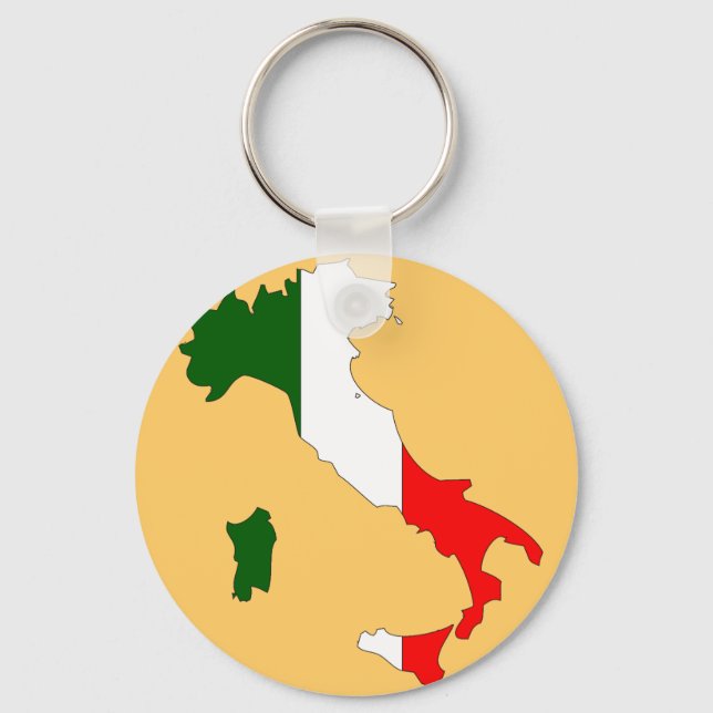 Italy flag map keychain (Front)