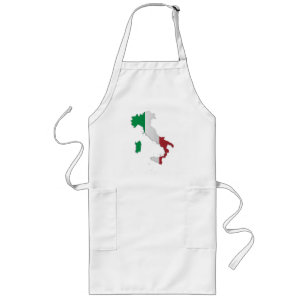 Italy Flag Map Long Apron
