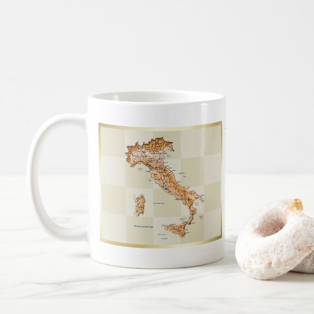 Italy Flag + Map Mug (With Donut)